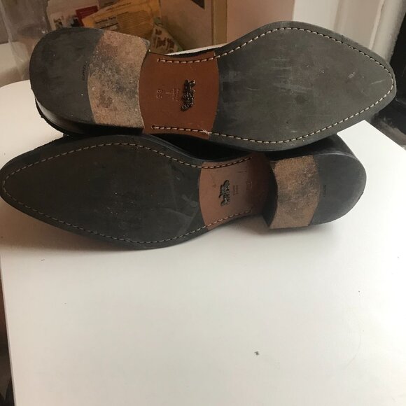 COACH Bowery Chelsea Boot with Cut Out Tea Rose in Black Suede Leather - Picture 7 of 7